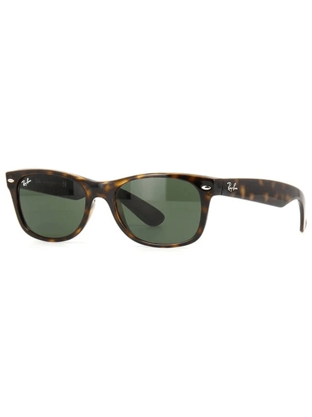 Ray-Ban Men’s Tortoiseshell Frame Sunglasses with Green Lenses